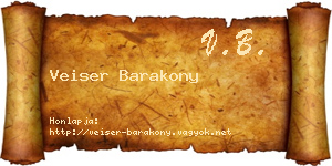 Veiser Barakony névjegykártya